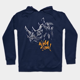 Rhino   |   Hand Drawn Illustration   |   With Lettering Hoodie